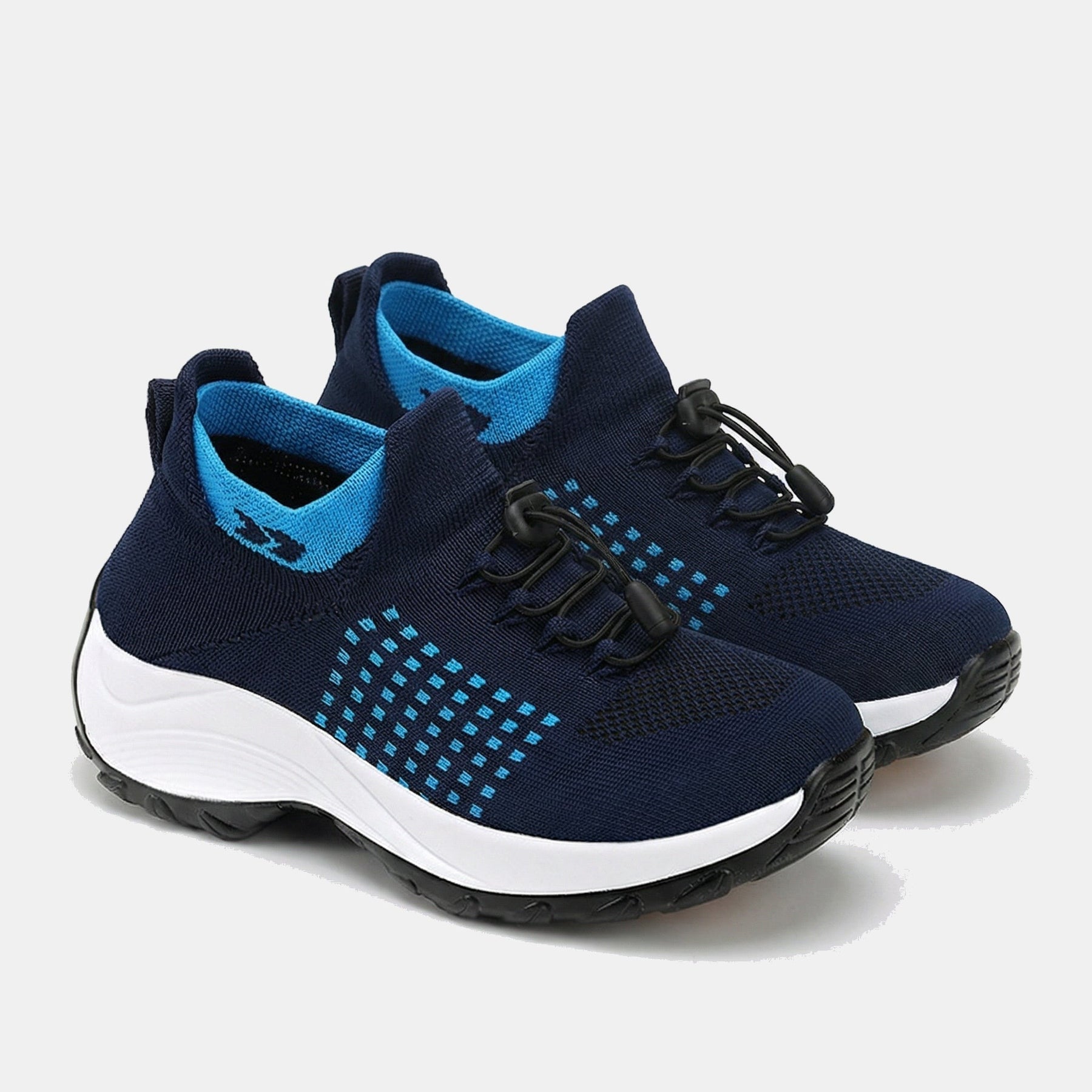 Paisley | Knit Fabric Shoes in Blue and Navy