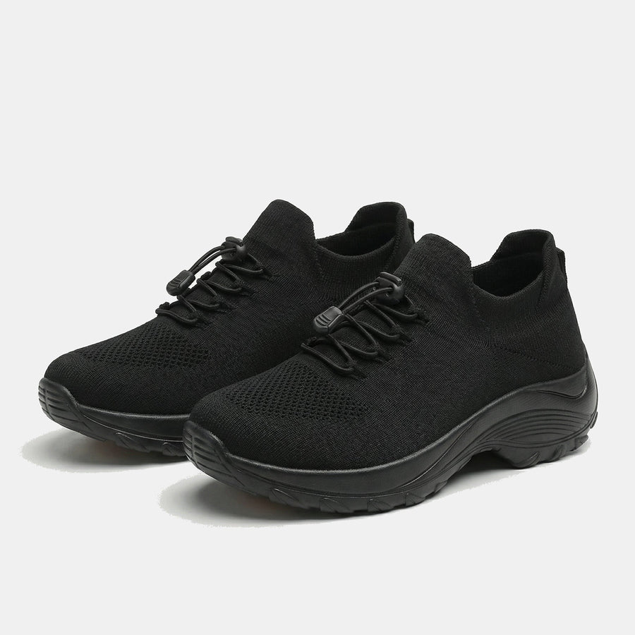 Linda | Knit Fabric Shoes in Green and Black