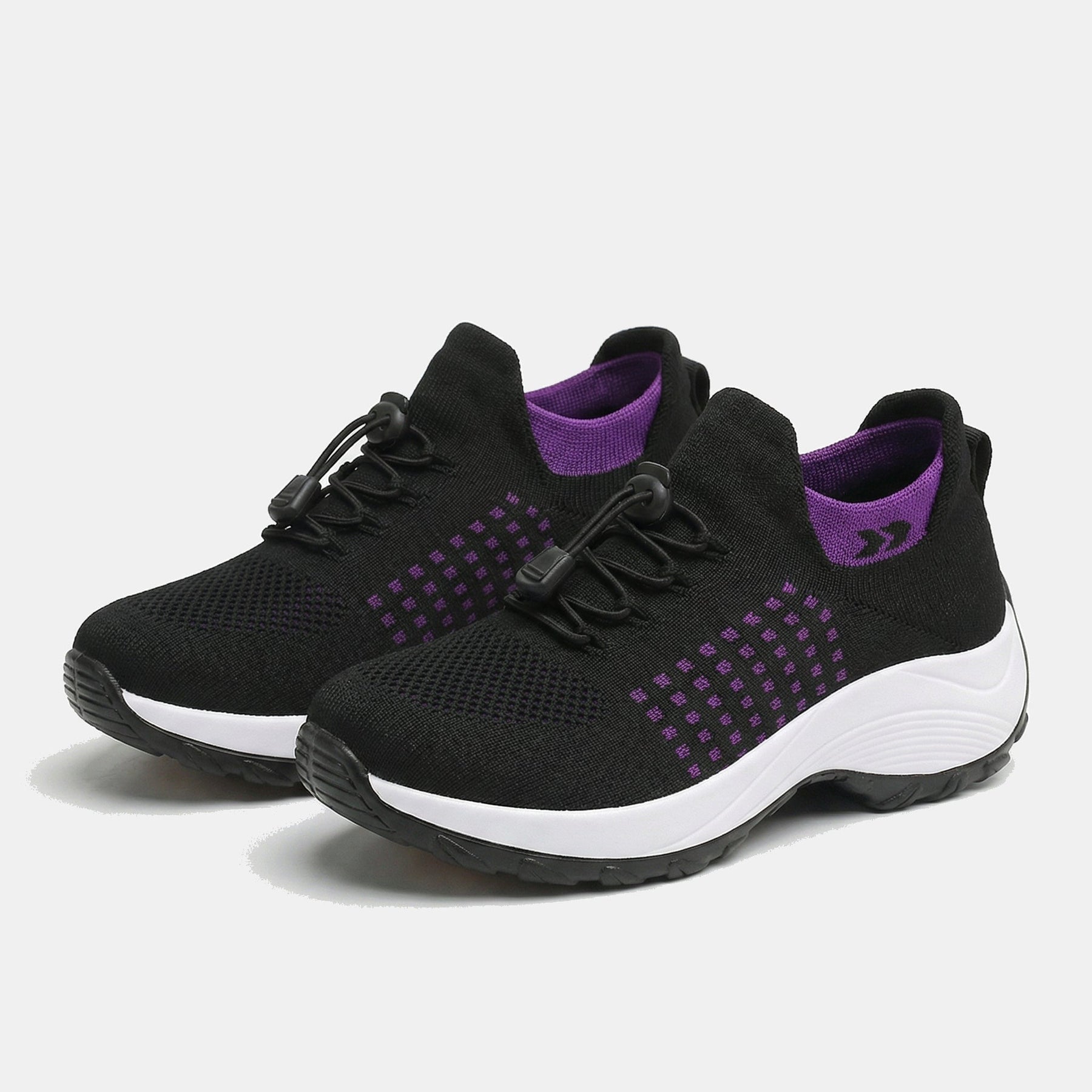Ava | Knit Fabric Shoes in Purple and Black