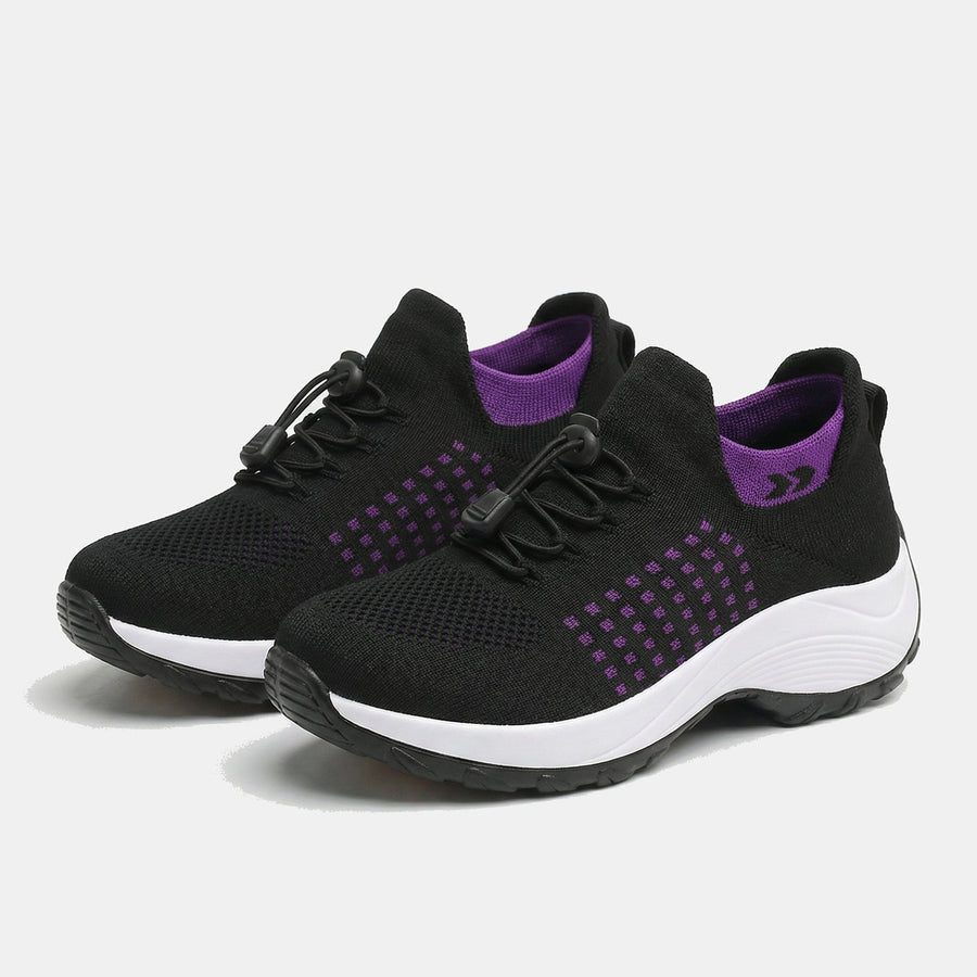 Ava | Knit Fabric Shoes in Purple and Black