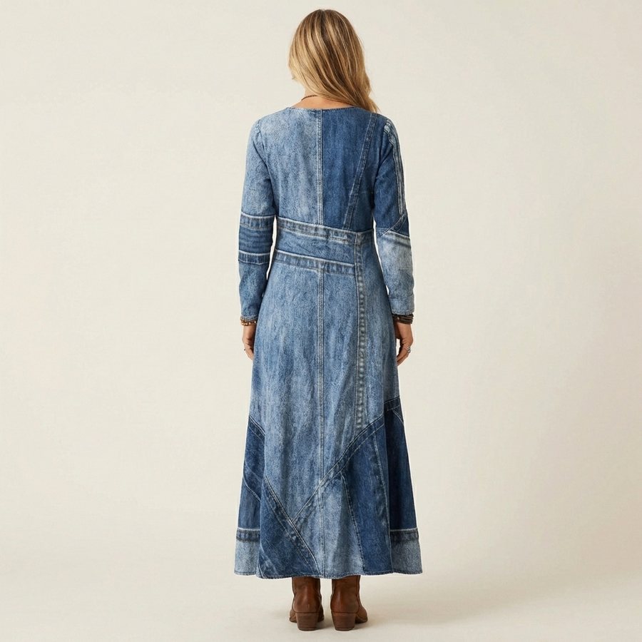Adriana | Vintage Denim Midi Dress