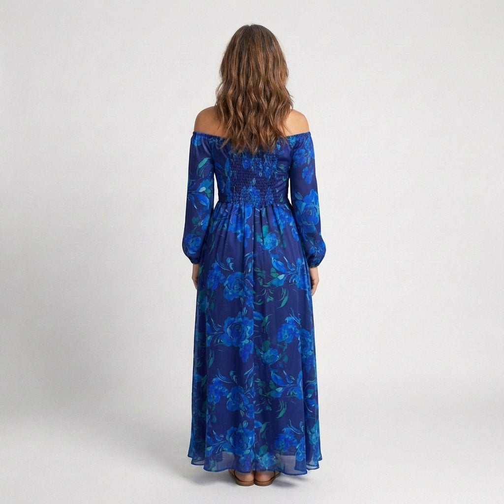 Judith | Off Shoulder Floral Maxi Dress
