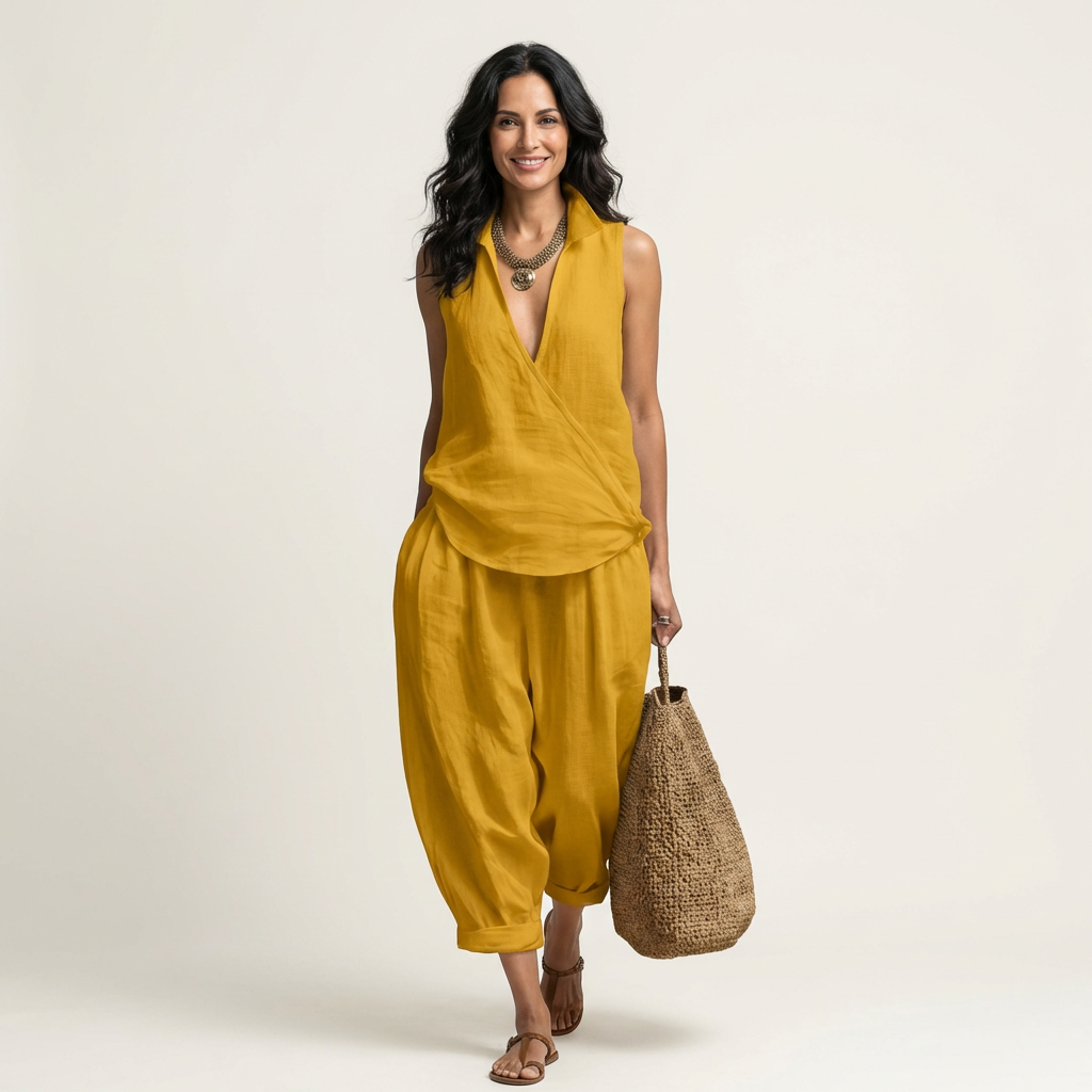 Twiila | Wrap Top And Wide Leg Set