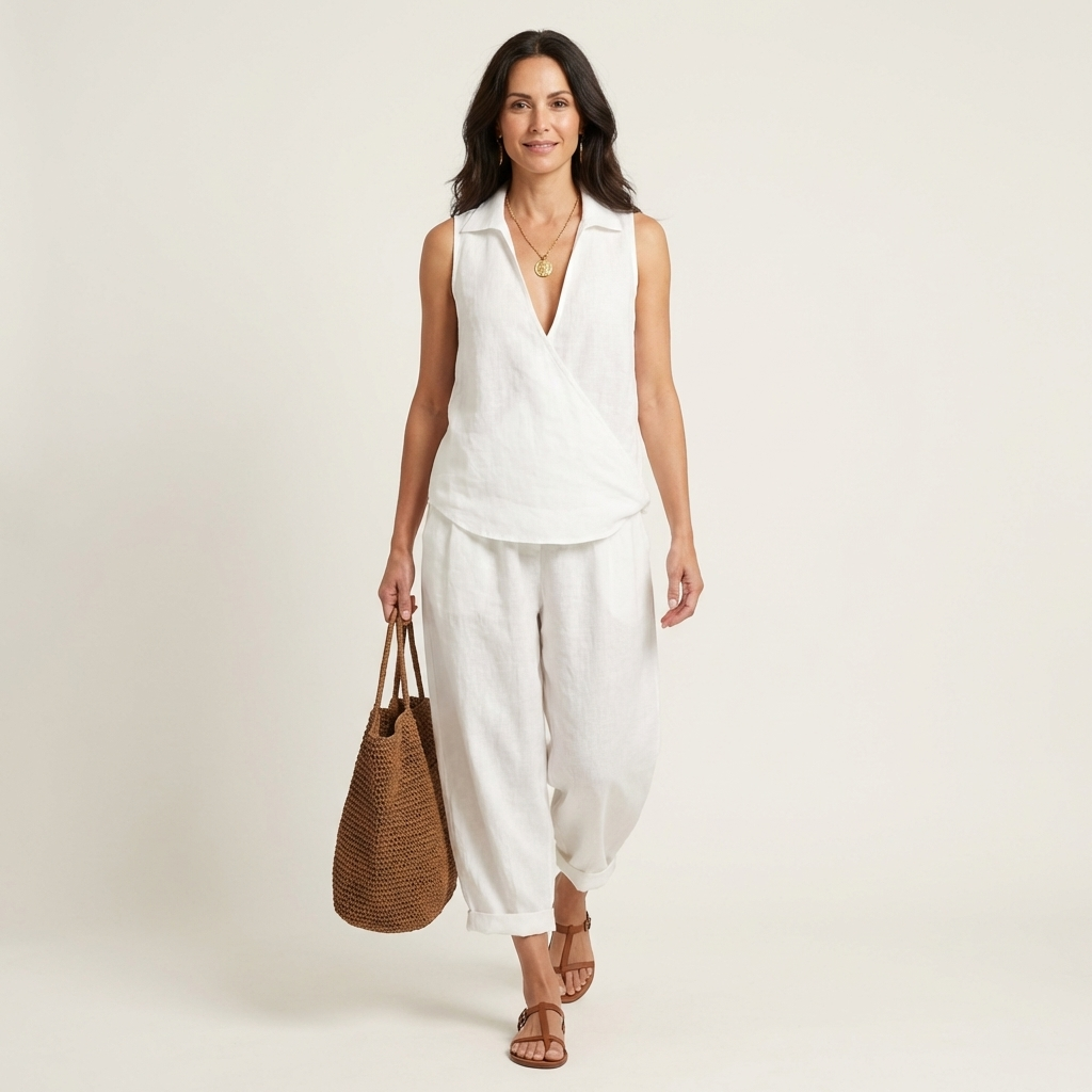 Twiila | Wrap Top And Wide Leg Set