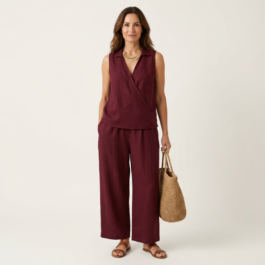 Twiila | Wrap Top And Wide Leg Set