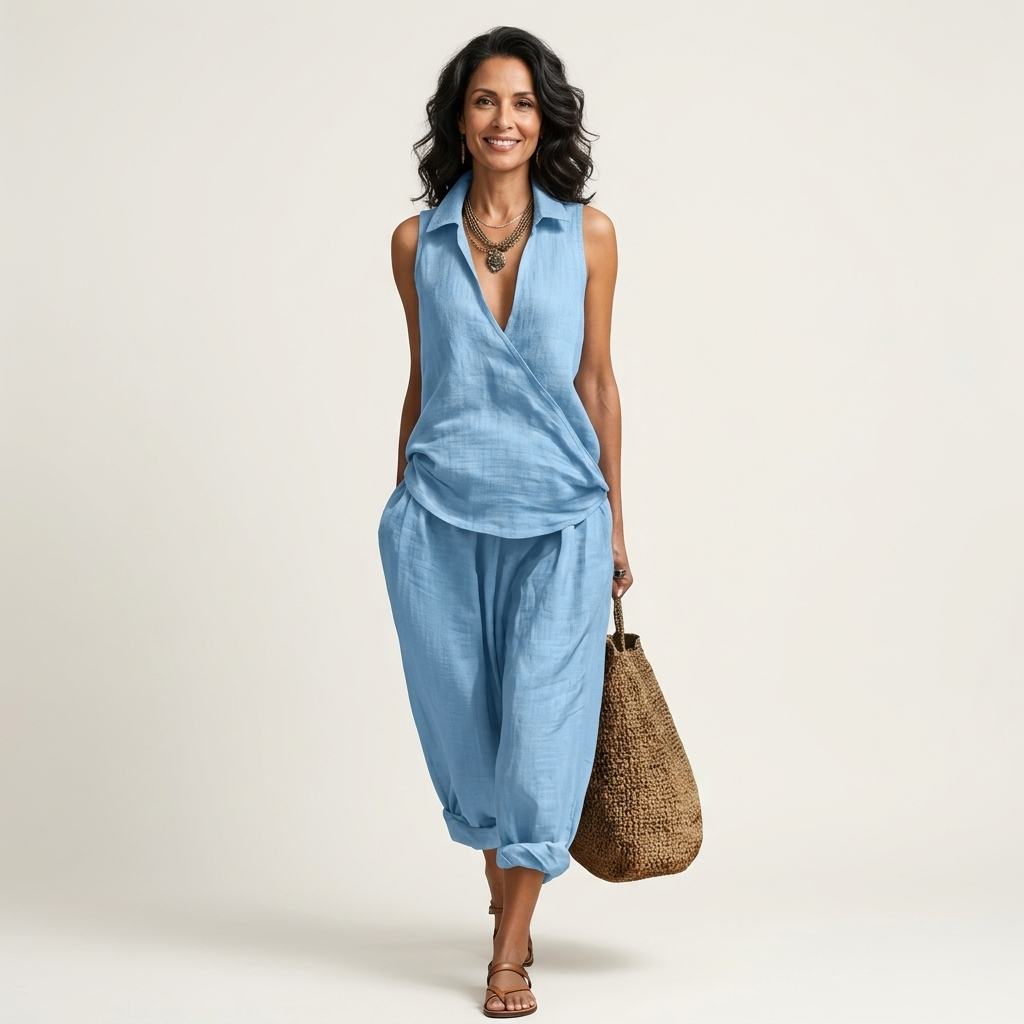 Twiila | Wrap Top And Wide Leg Set