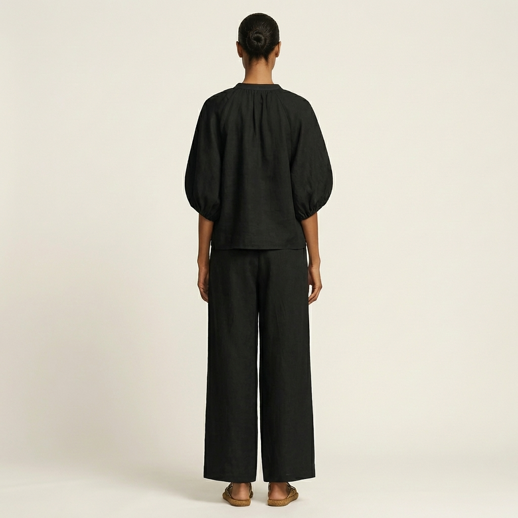 Marlowe | Zipper Front Puff Sleeve Set