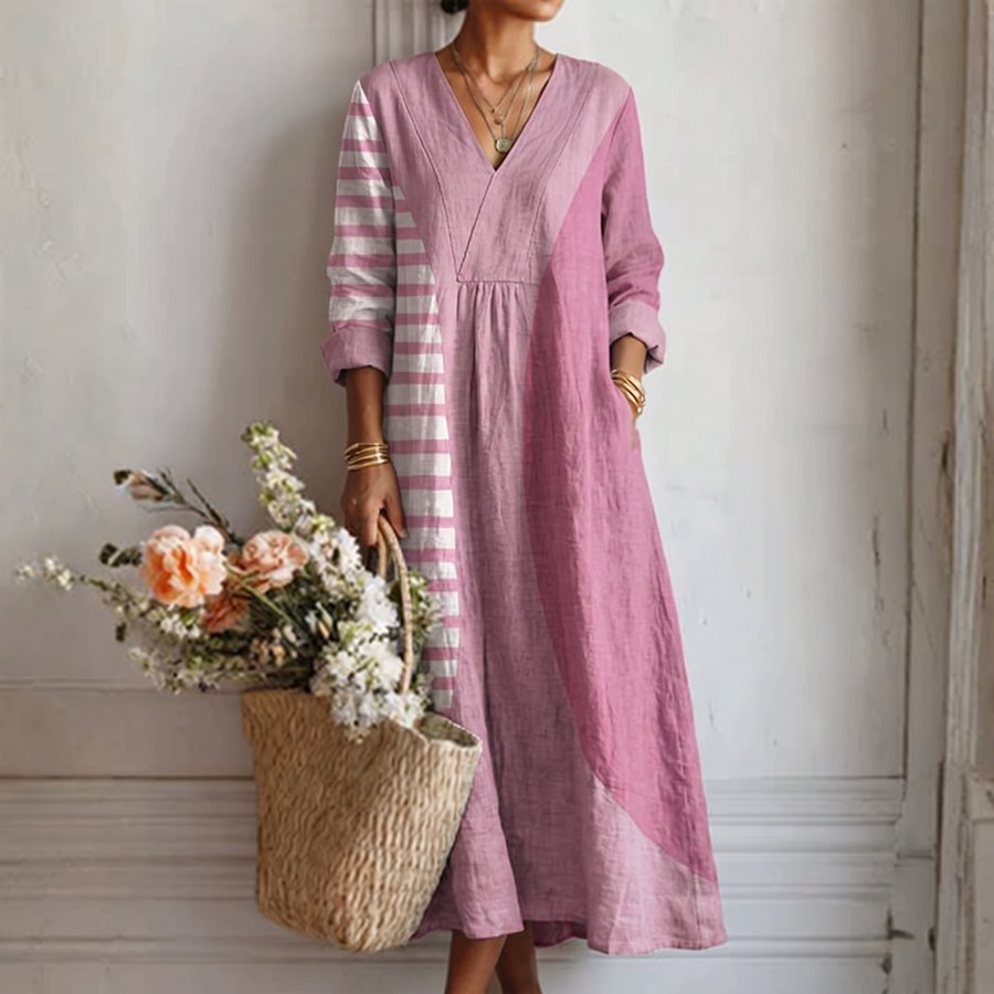 Wendy | Contrast Panel Midi Dress