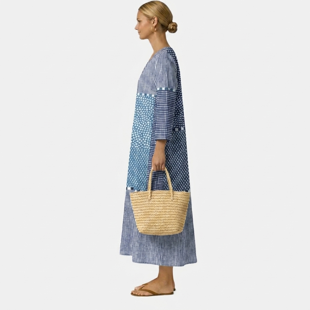 Sofia | Mixed Print Midi Dress