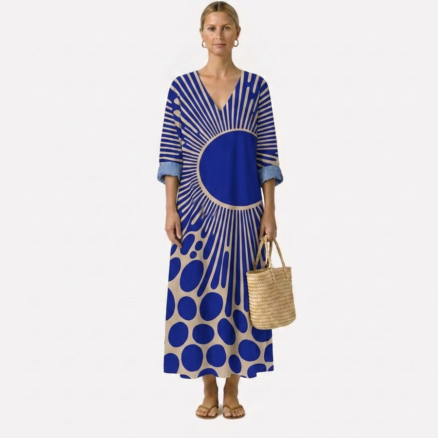 Danica | Sunburst Print Midi Dress