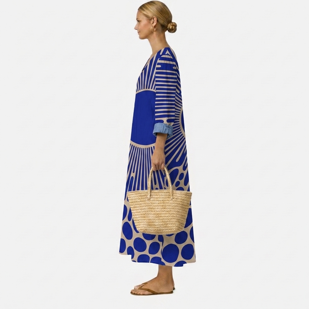 Danica | Sunburst Print Midi Dress