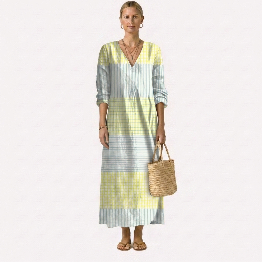 Esther | Relaxed V Neck Midi Dress