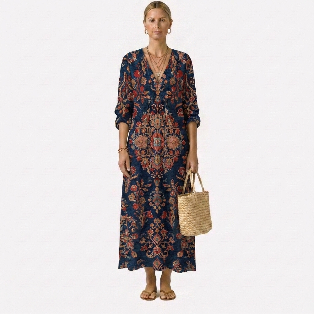 Lilian | Bohemian Floral Midi Dress
