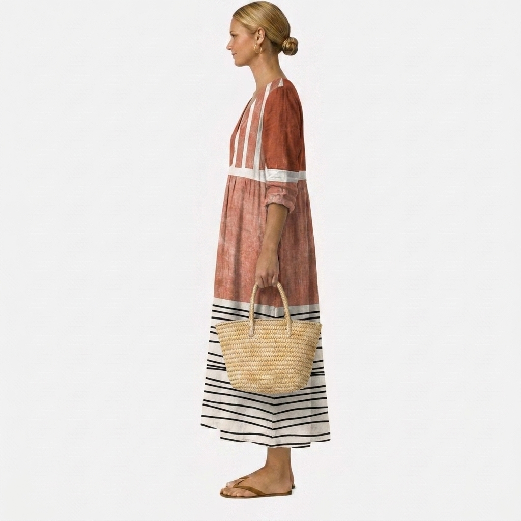 Linnea | Relaxed Colour Block Midi Dress