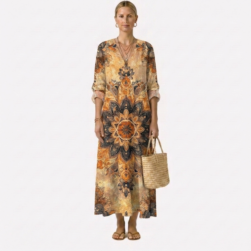 Lorelei | Artisan Print Midi Dress