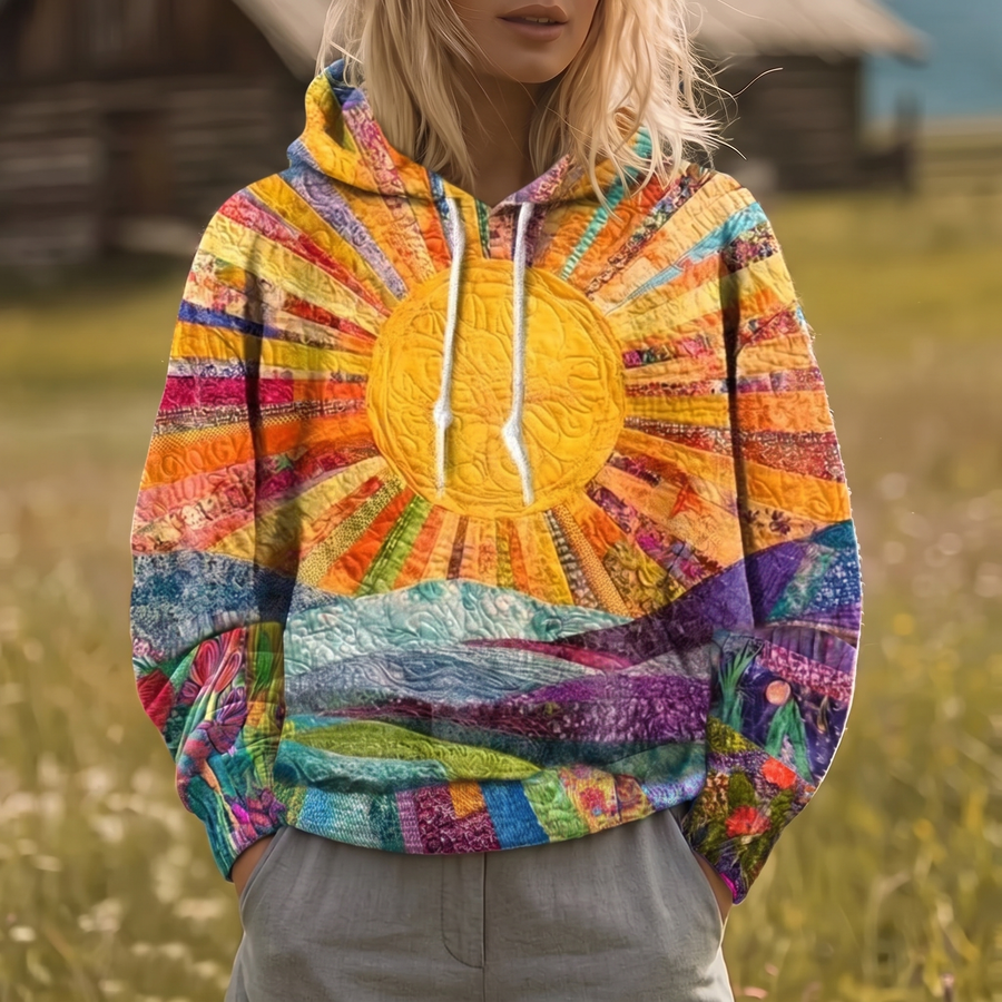 Ryleth | Sunburst Print Y2K Hoodie
