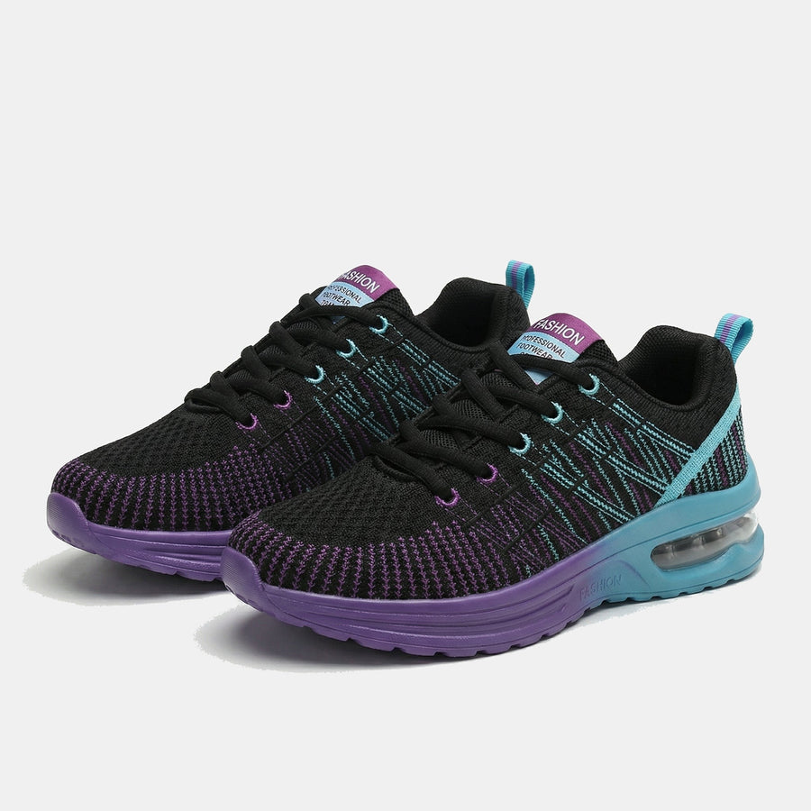 Zoey | Cushioned Shoes in Black and Purple