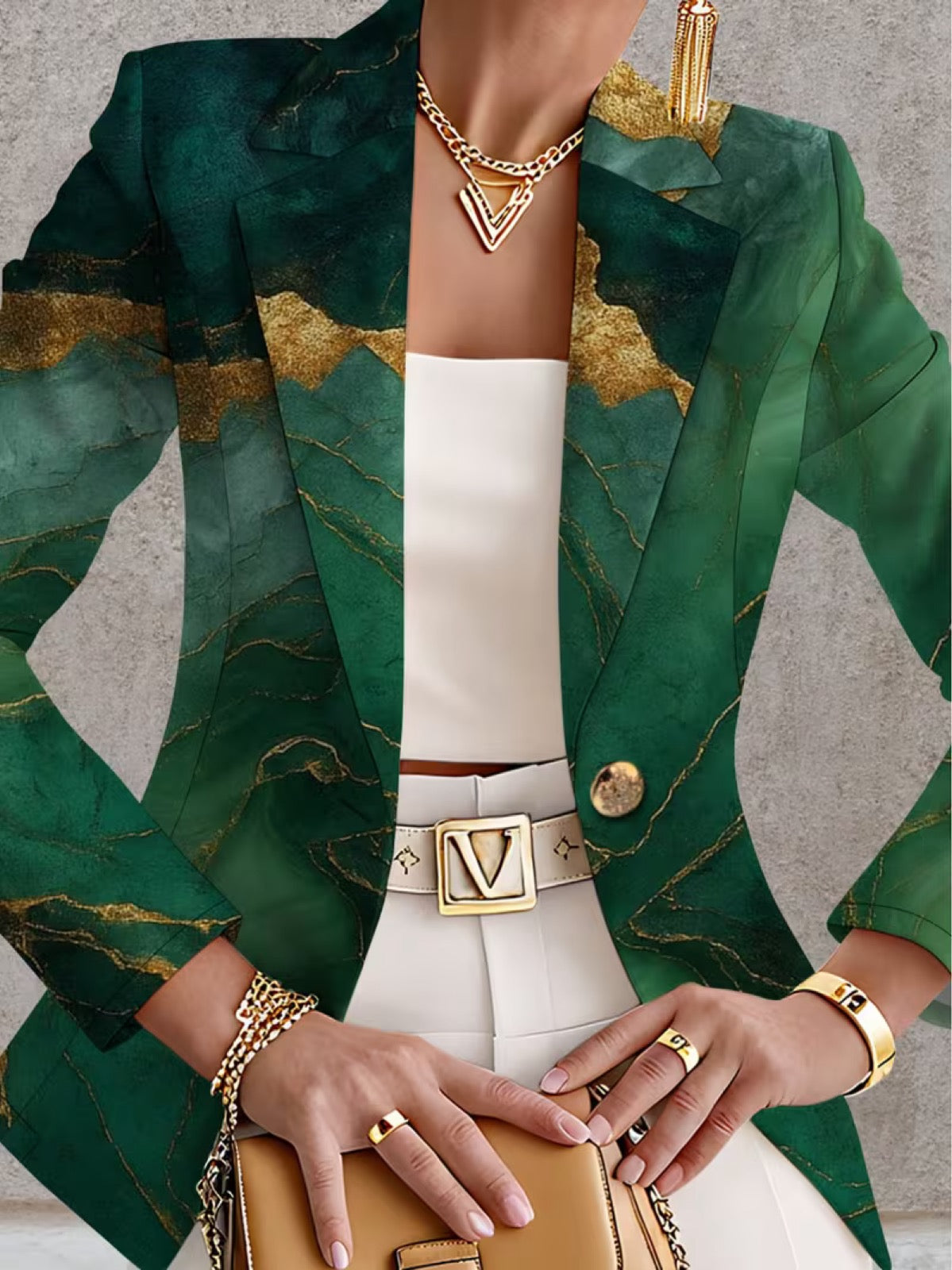 Honorine | Emerald Marble Blazer