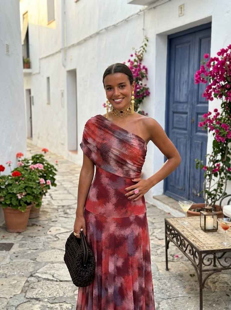 Thea | One Shoulder Print Maxi Dress
