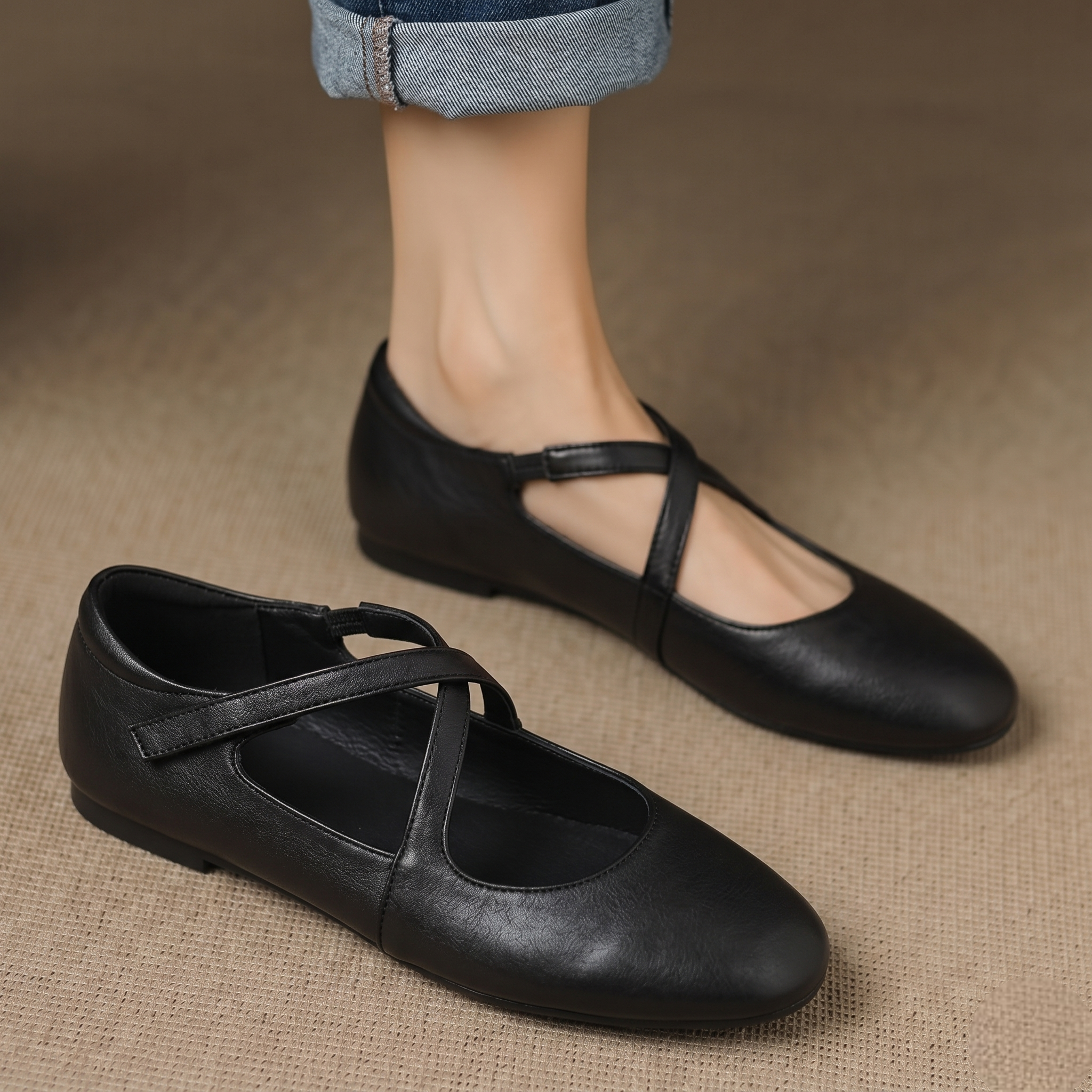 Zeor | Leather Flats