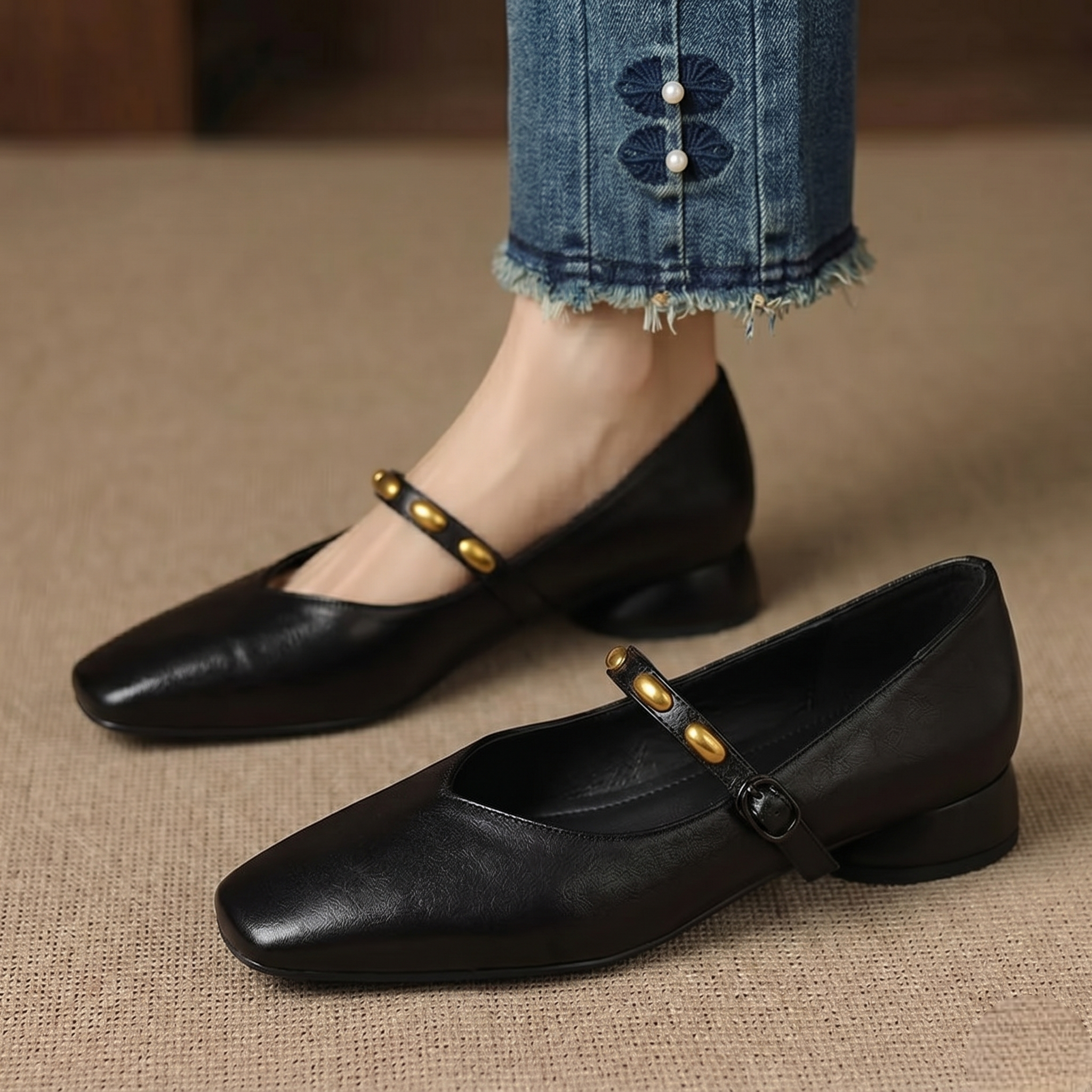 Zyra | Leather Flats
