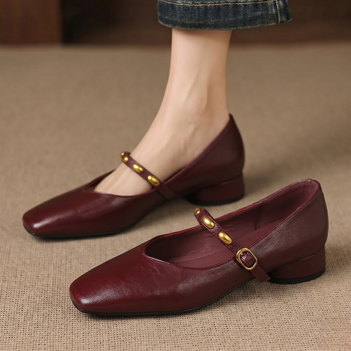 Zyra | Leather Flats