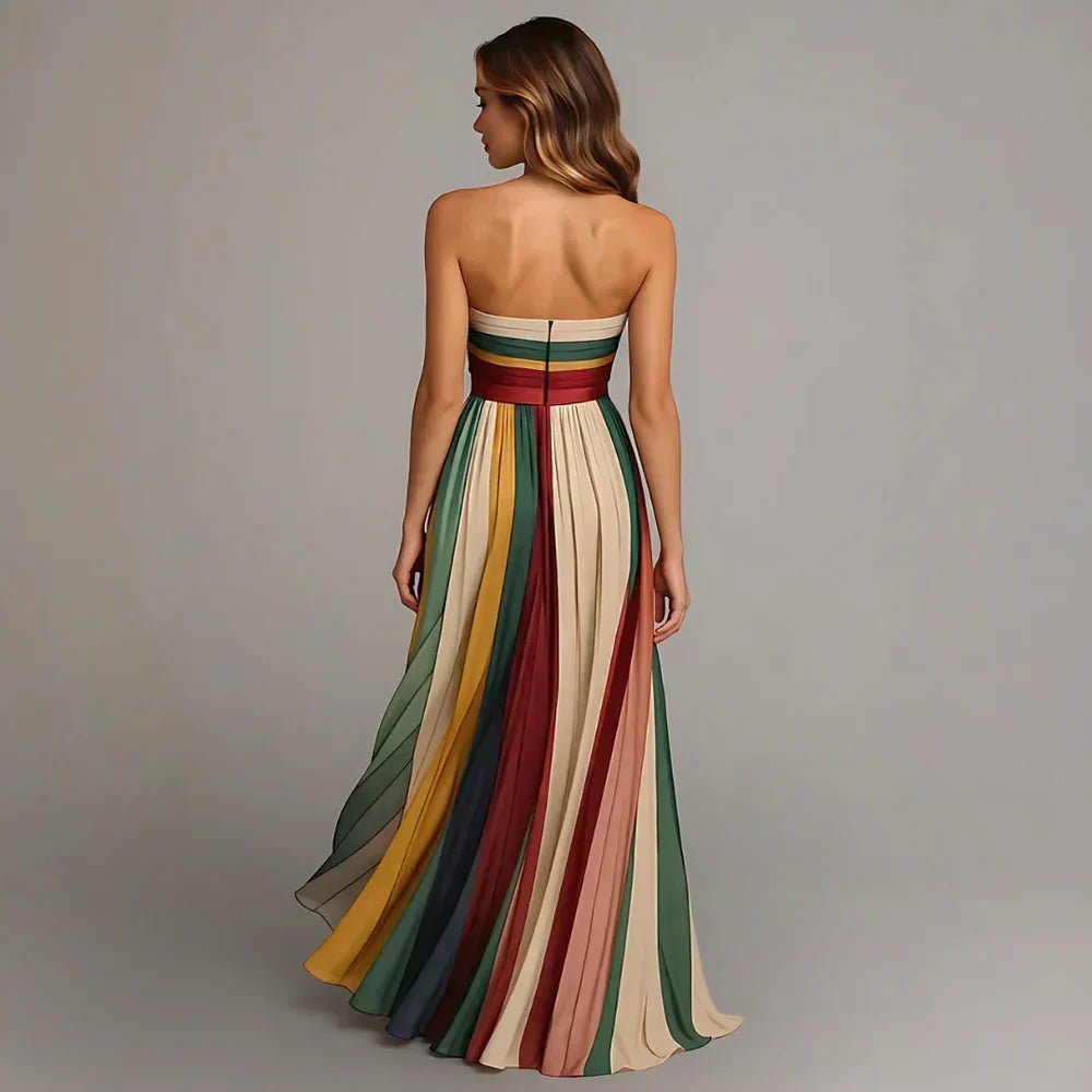 Saskia | Flowing Strapless Maxi Dress