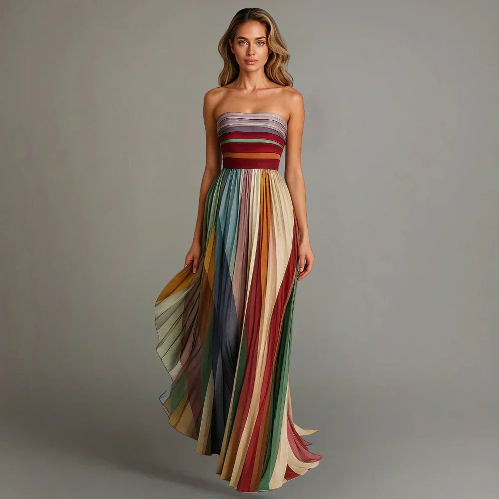 Saskia | Flowing Strapless Maxi Dress