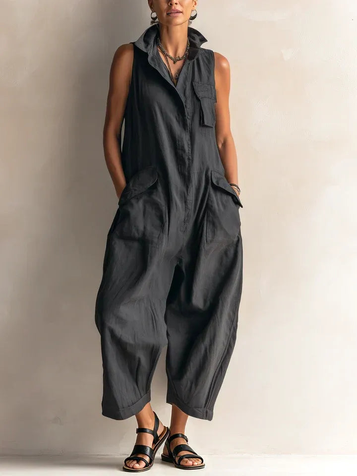 Alessia | Casual Sleeveless Cargo Jumpsuit