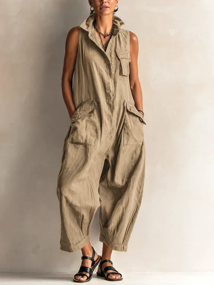 Alessia | Casual Sleeveless Cargo Jumpsuit
