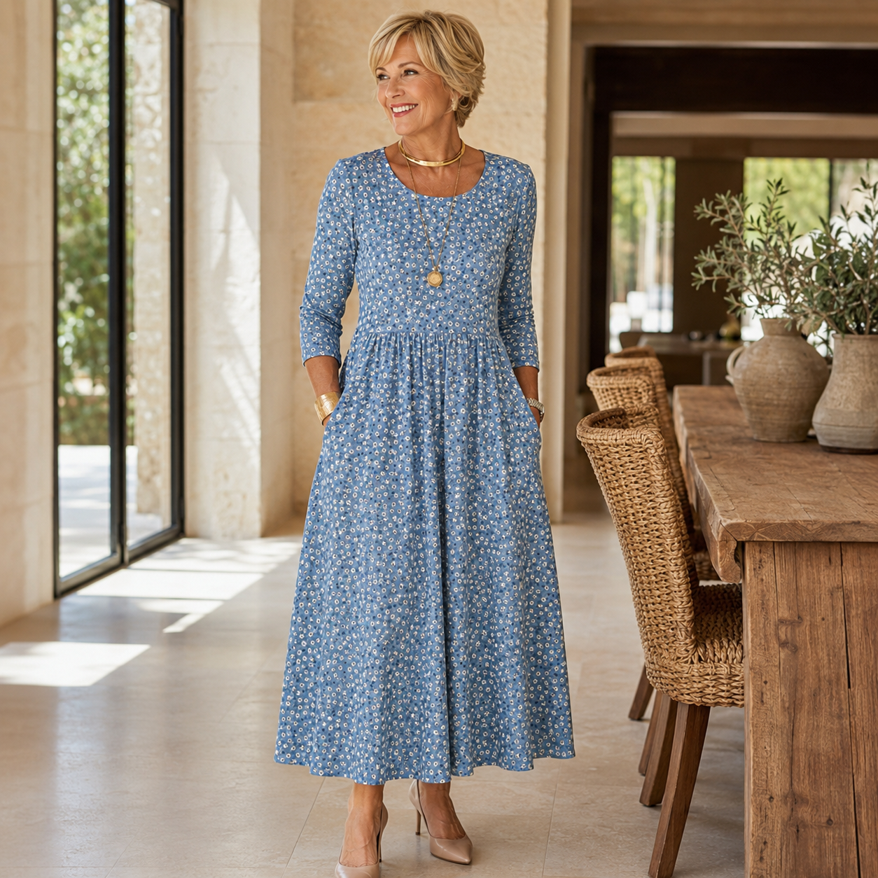 Delia | Floral Midi Dress