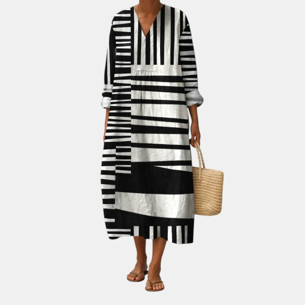 Noreen | Bold Striped Midi Dress