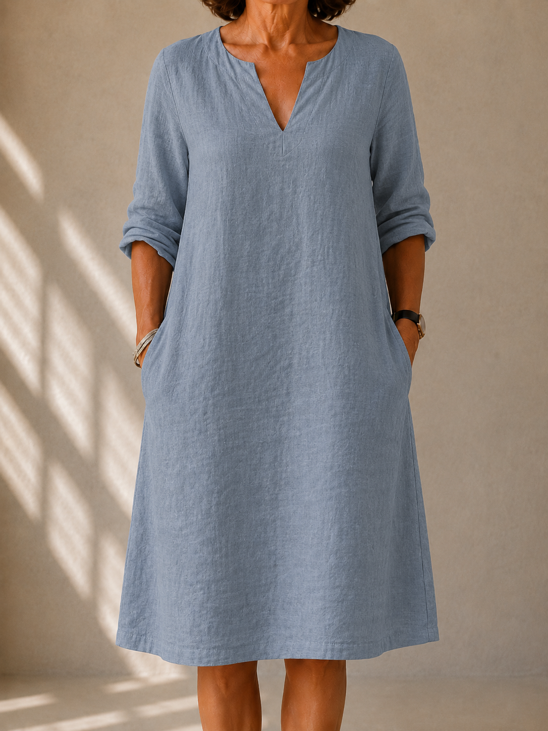 LIORA LONDON | SOFT TUNISIAN-COLLAR DRESS ÉLINA