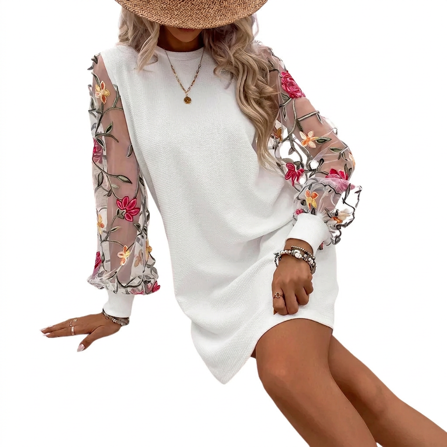 Mireille | Floral Bishop Sleeve Midi Dress