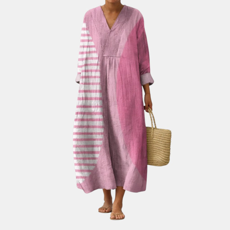 Wendy | Contrast Panel Midi Dress