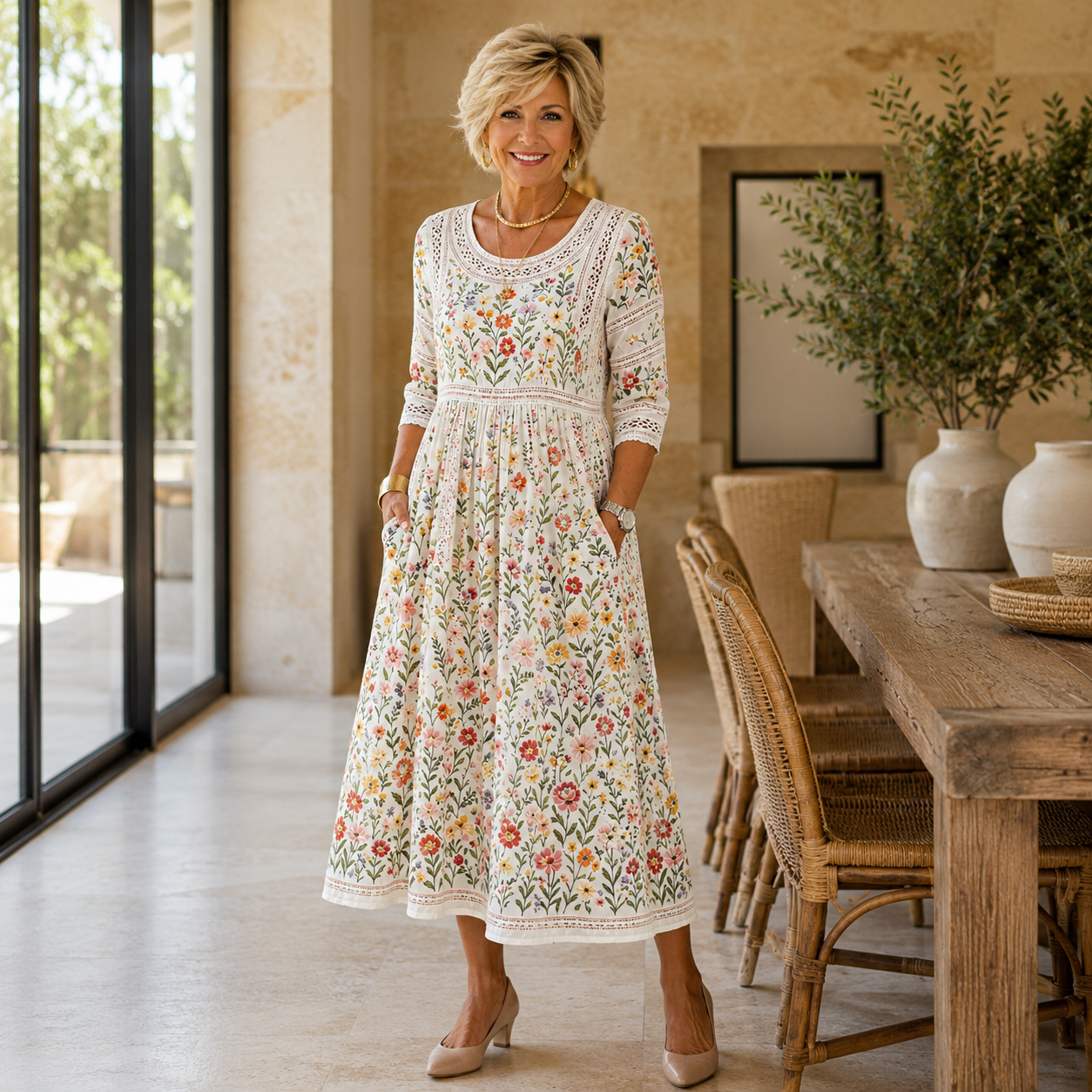 Clara | Floral Midi Dress