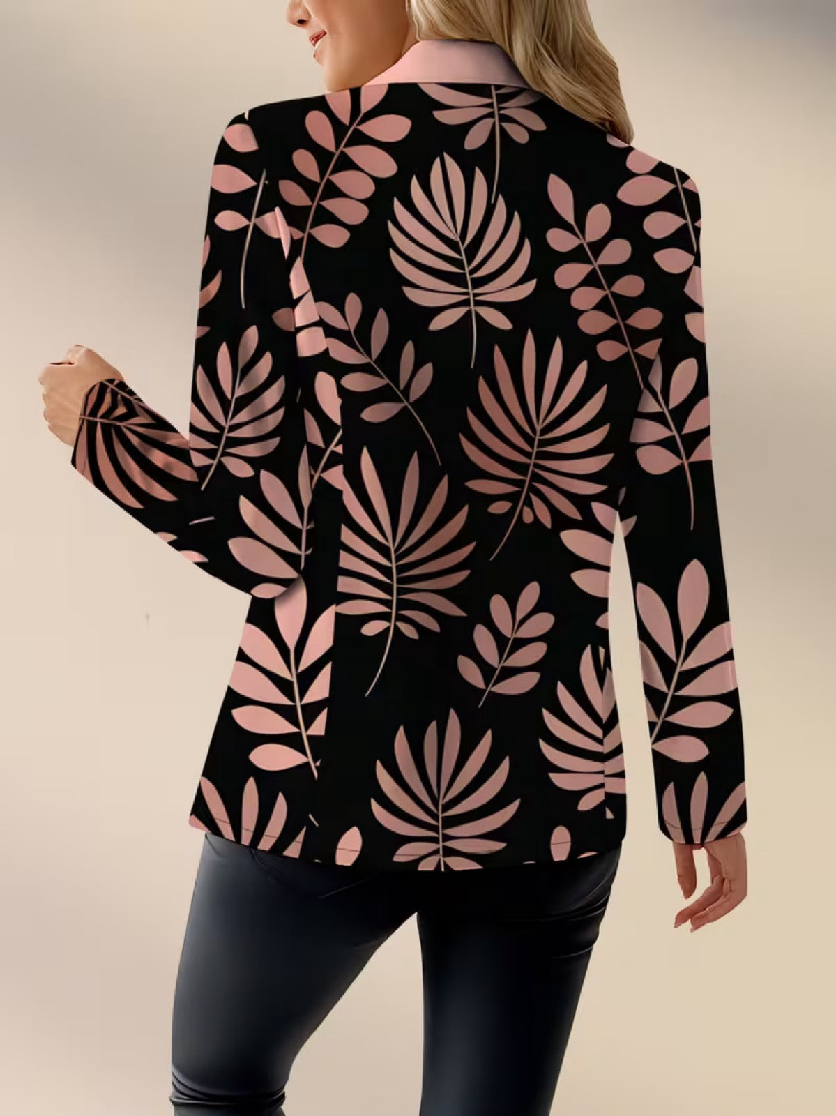 Odaya | Pink Leaf Blazer