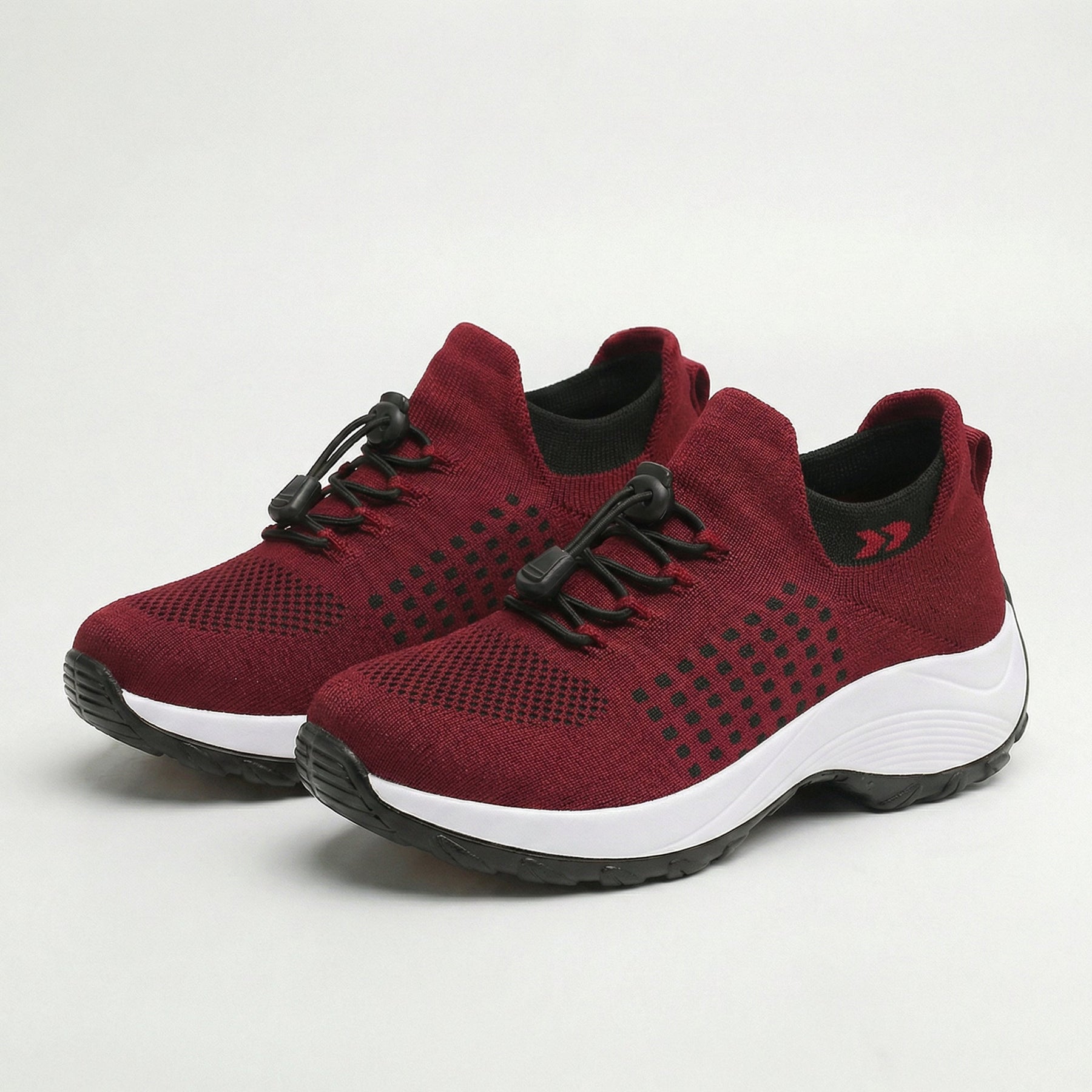 Peyton | Knit Fabric Shoes in Red