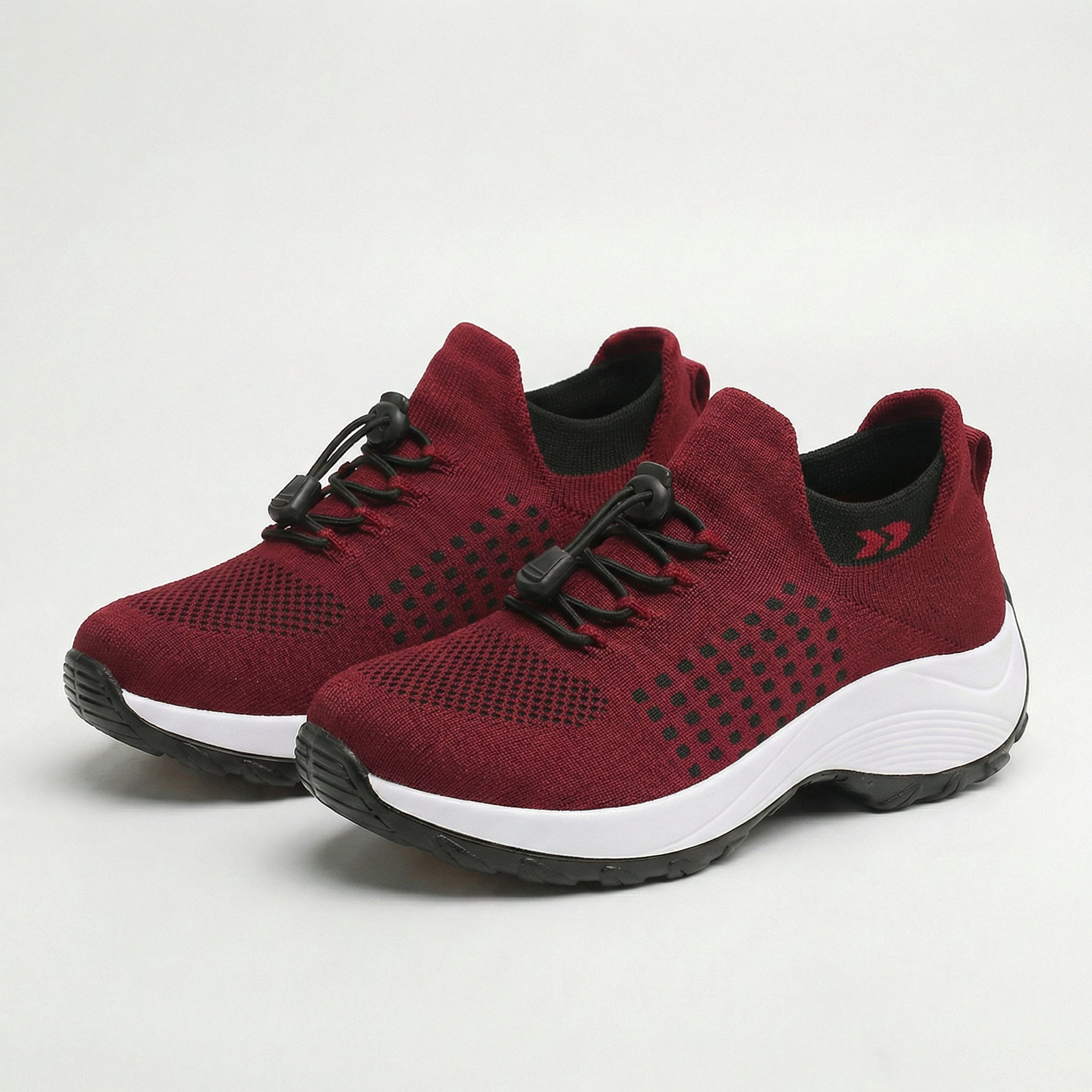 Peyton | Knit Fabric Shoes in Red
