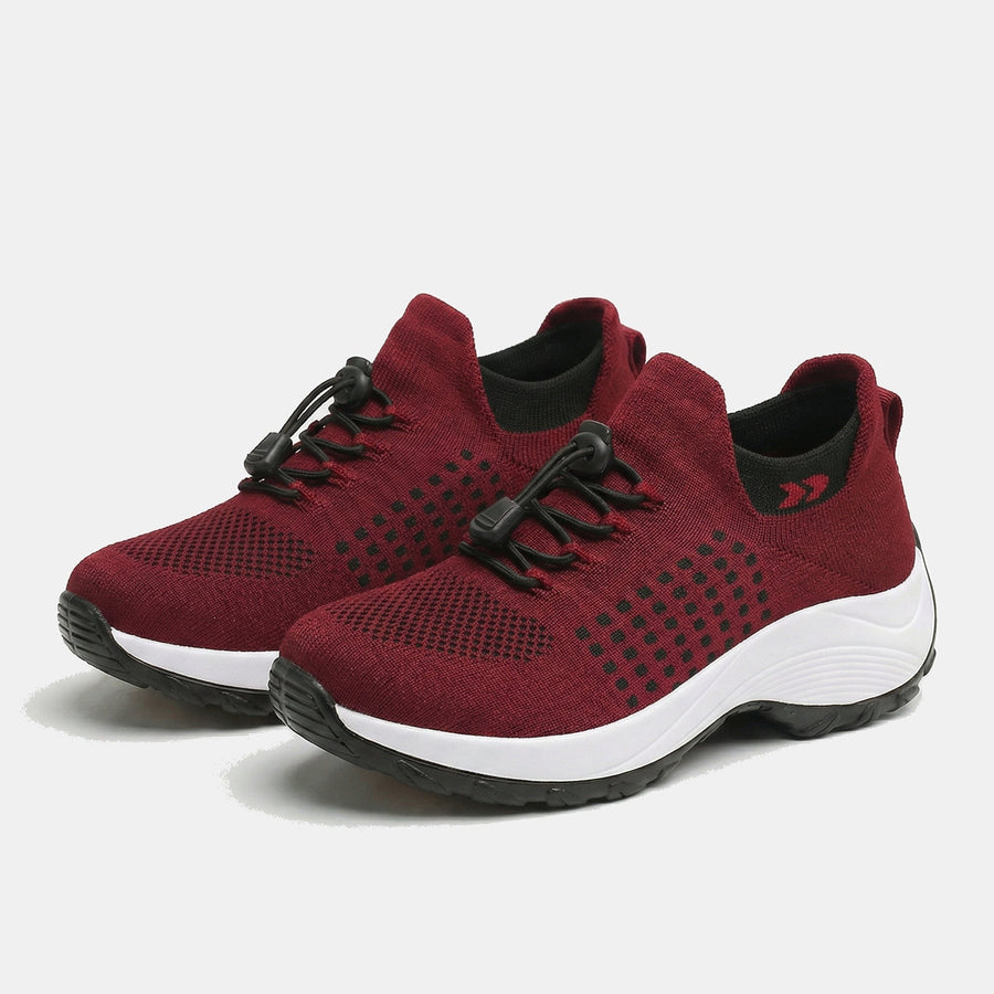 Peyton | Knit Fabric Shoes in Red