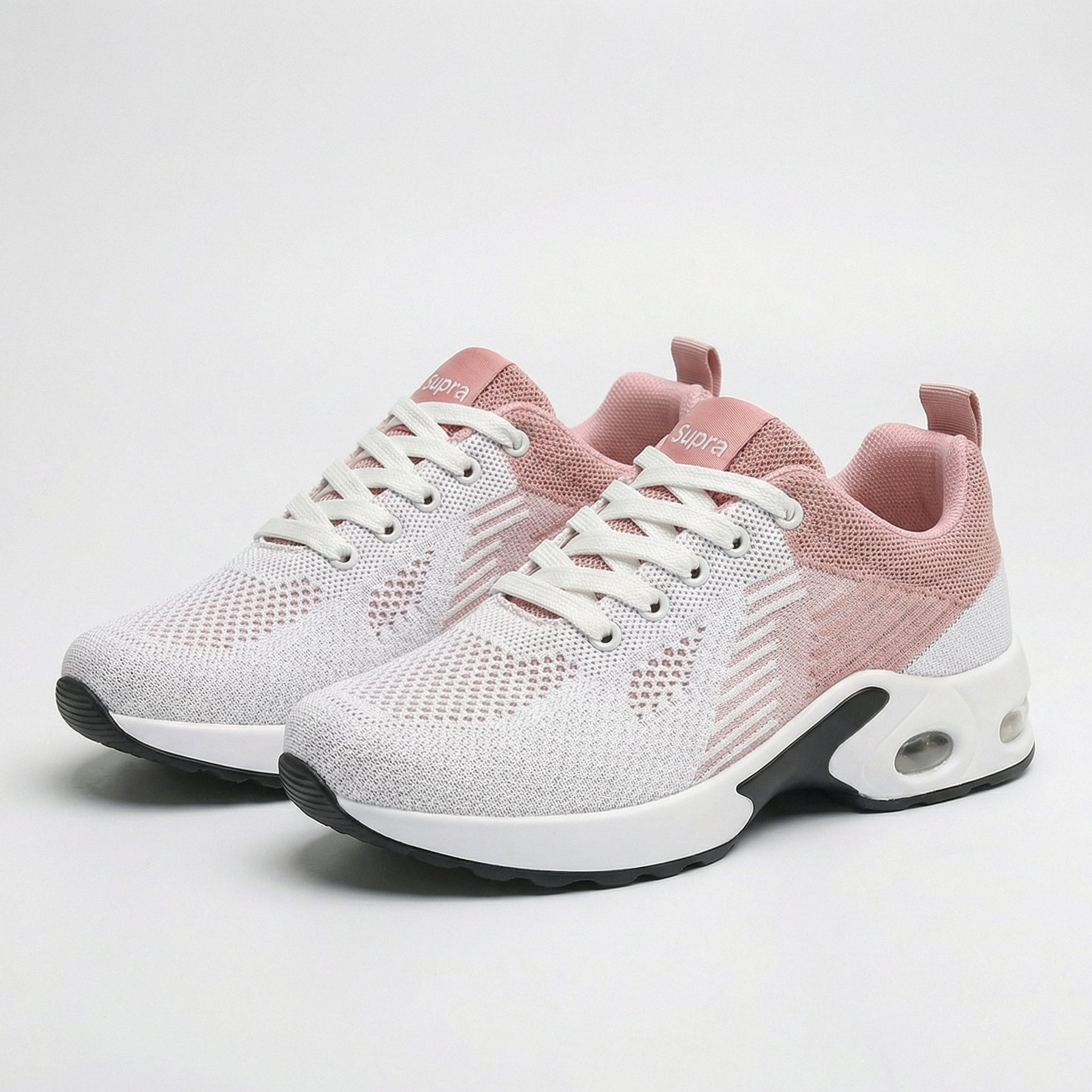 Madison | Cushioned Shoes in White and Pink