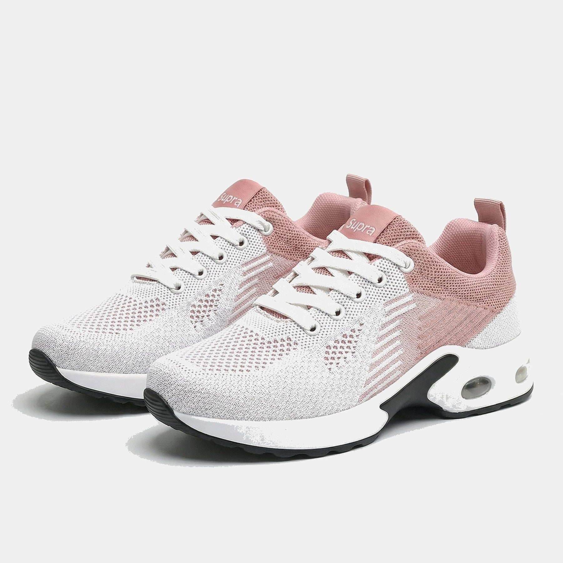 Madison | Cushioned Shoes in White and Pink