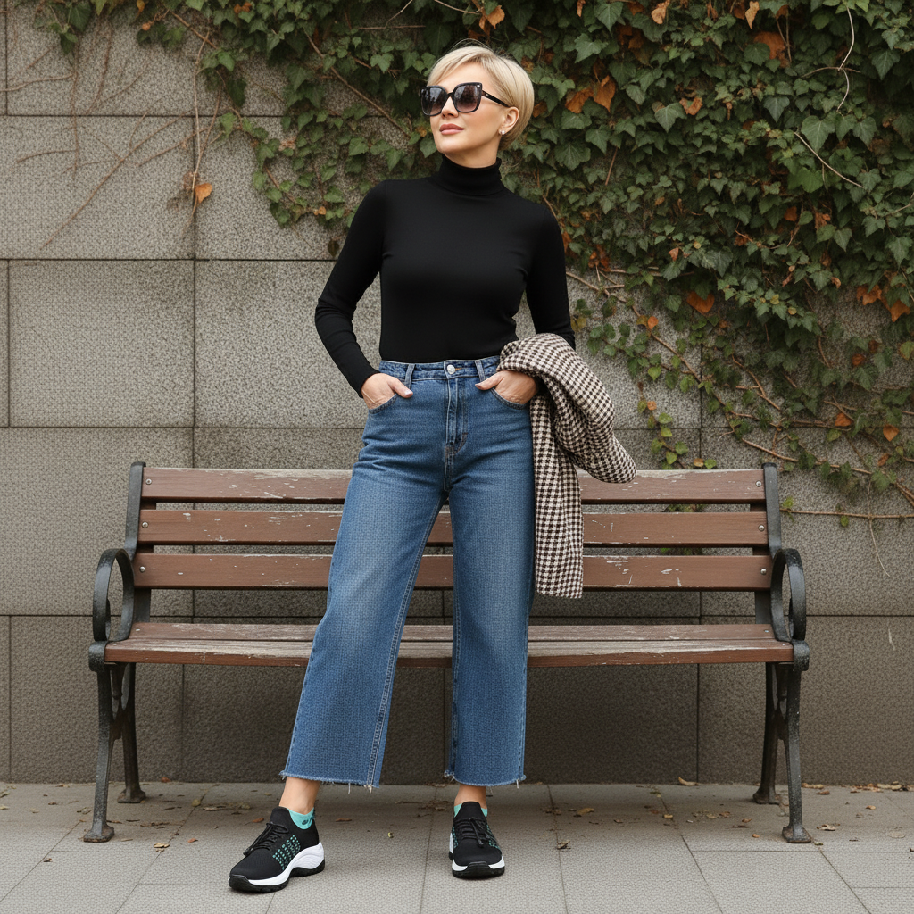 Linda | Knit Fabric Shoes in Green and Black