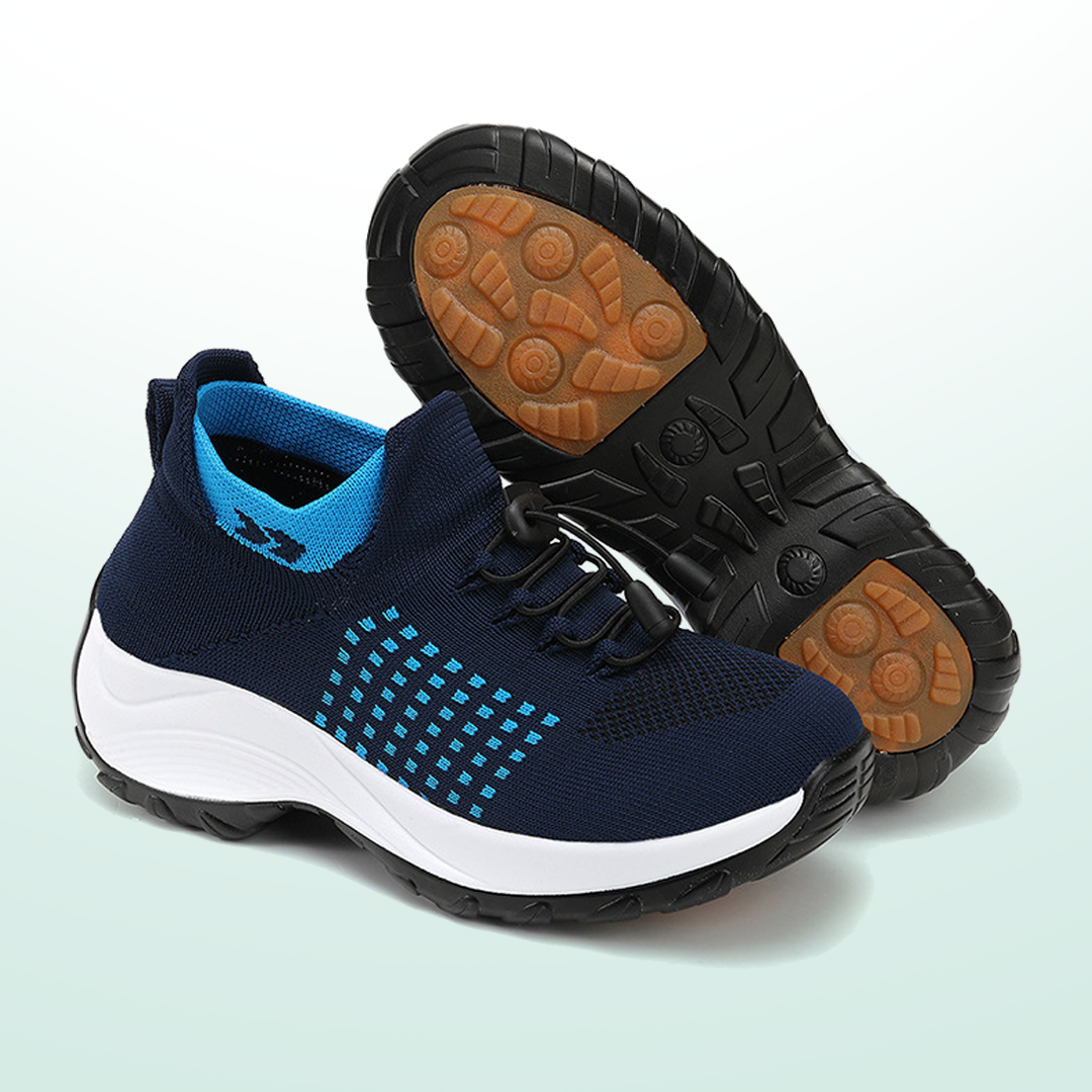 Paisley | Knit Fabric Shoes in Blue and Navy