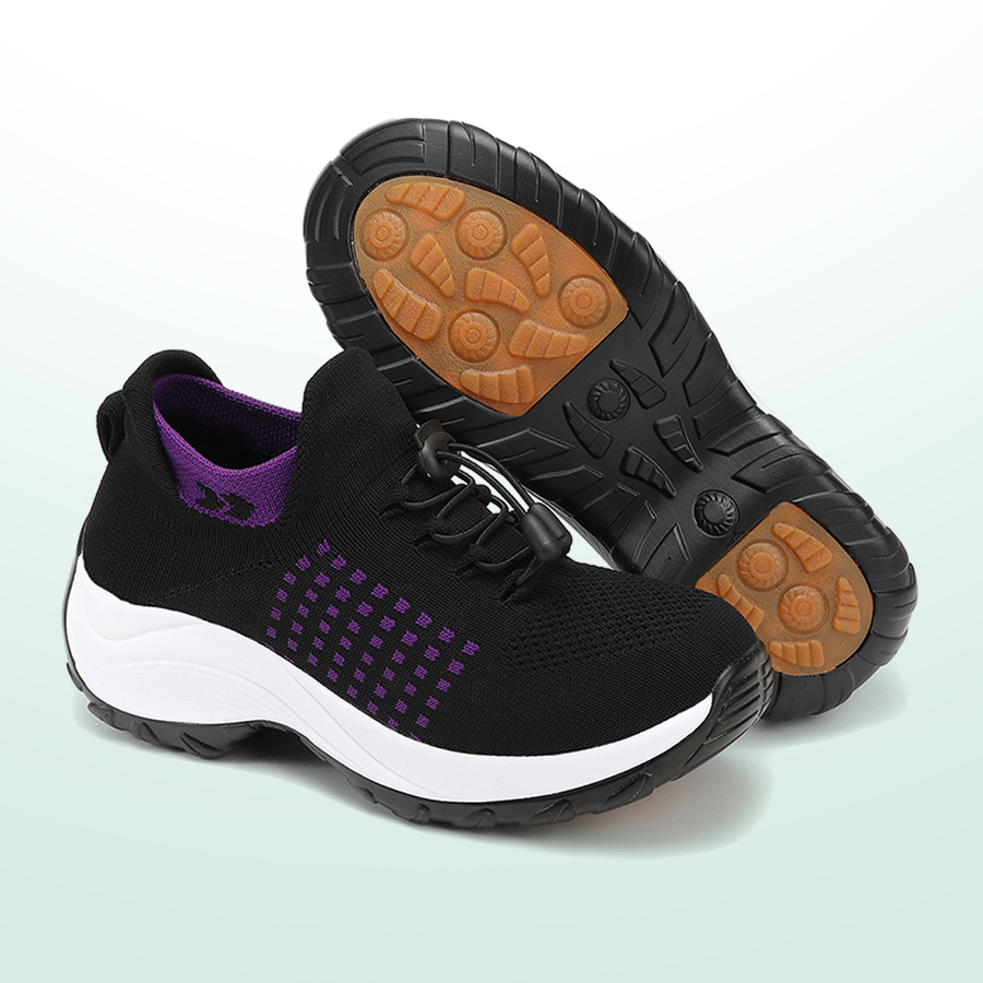 Ava | Knit Fabric Shoes in Purple and Black