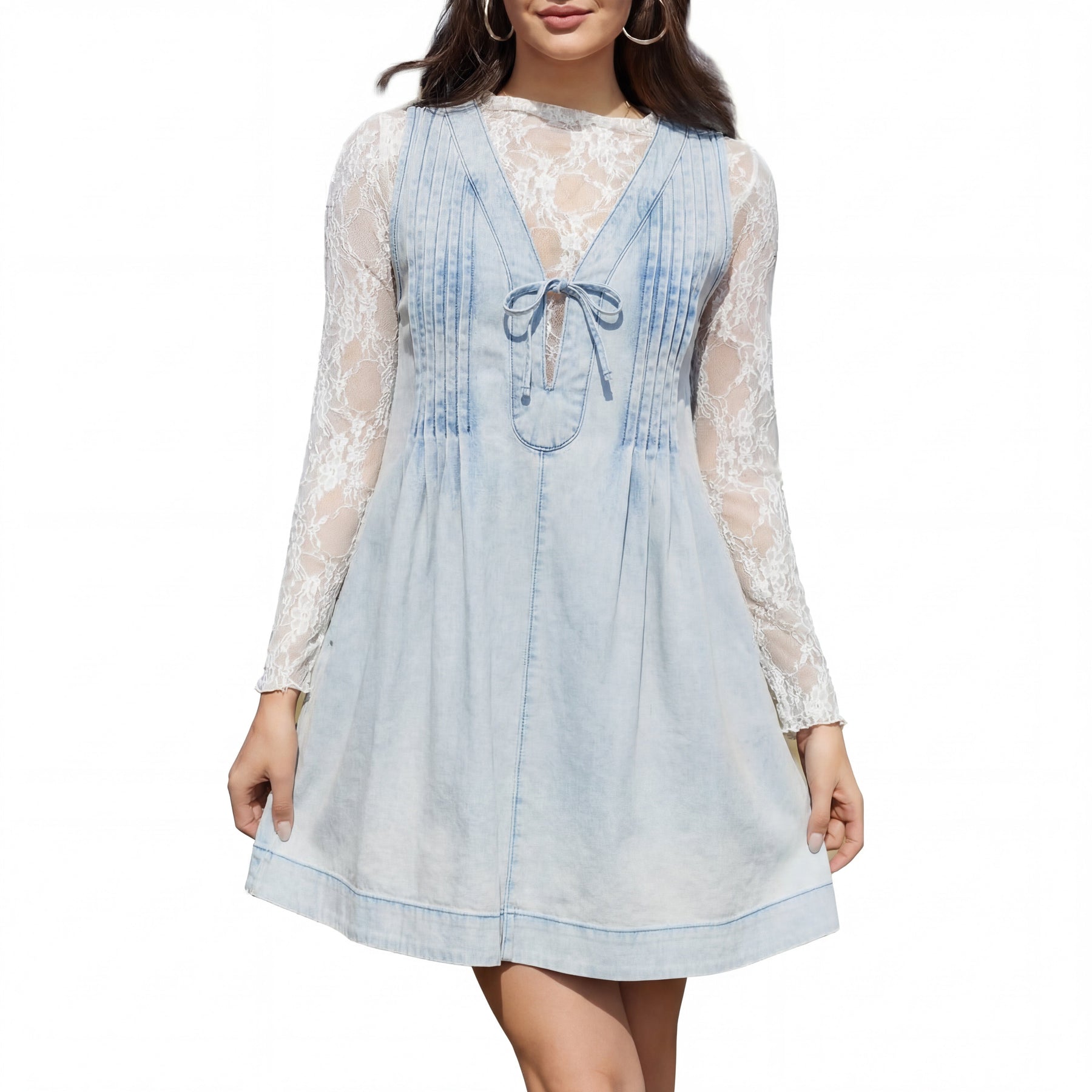 LAUREN™ – Vintage Inspired Sleeveless V Neck Mini Dress