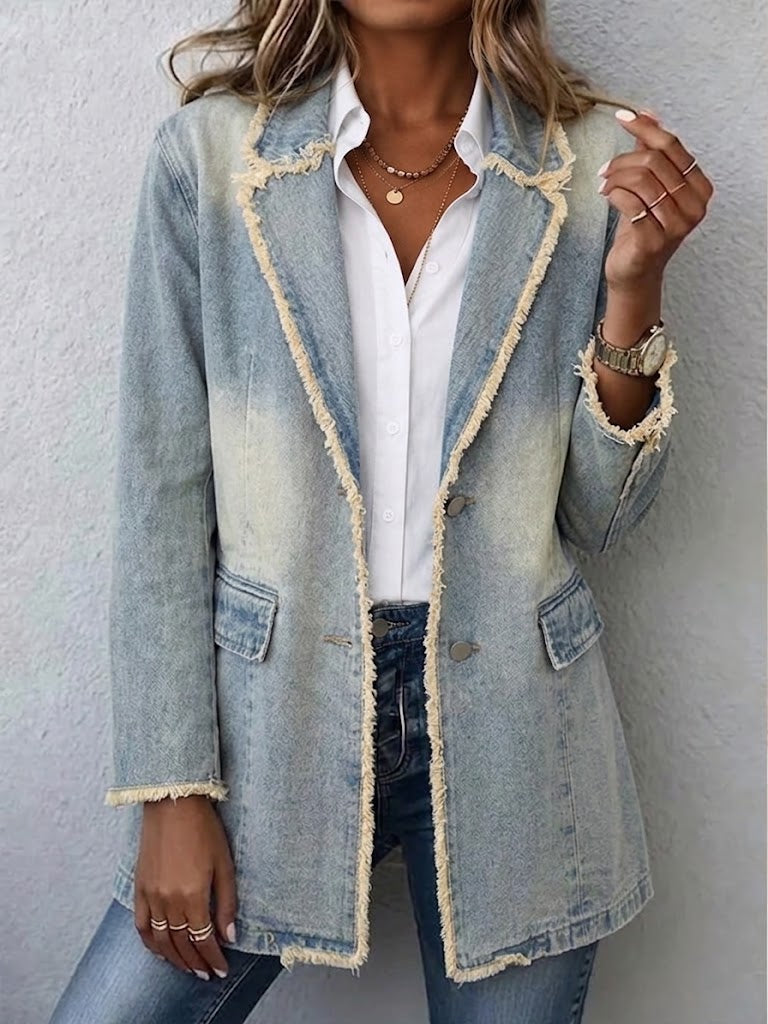 Dionne | Vintage Style Blazer with Raw Edges