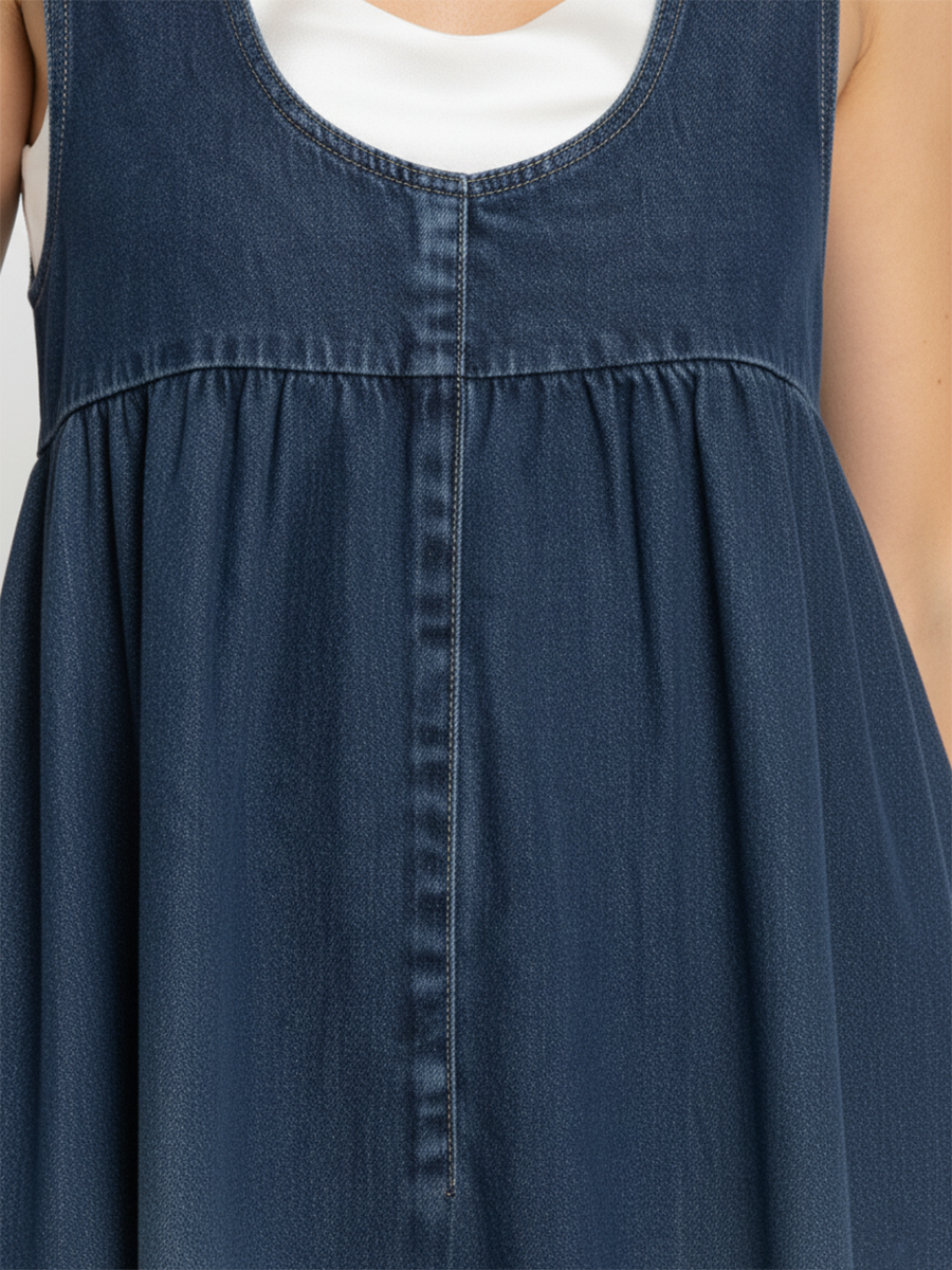 Karen | Vintage Wash Denim Maxi Dress