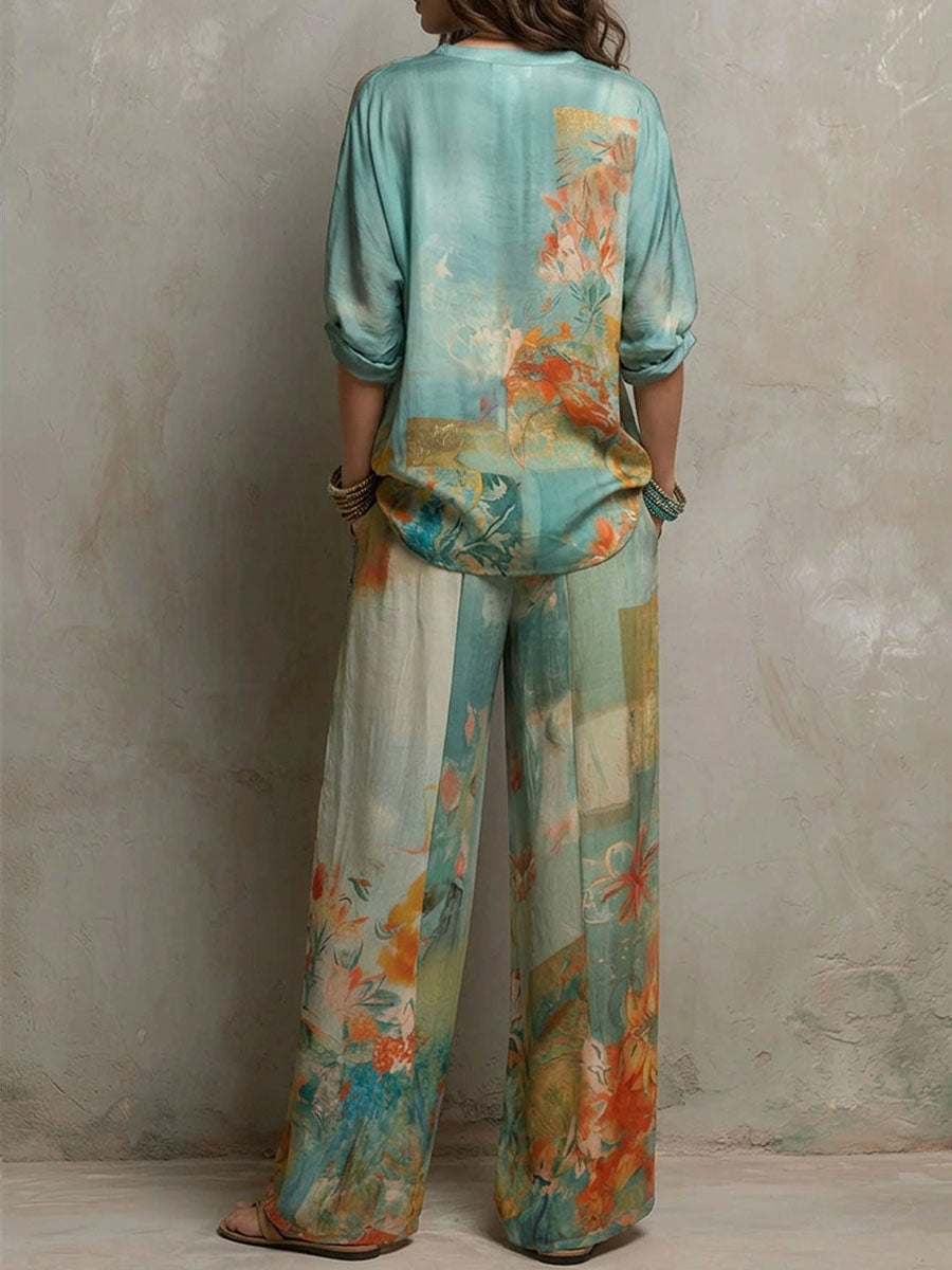 Faustine | Artful Wide Leg Two Piece Set