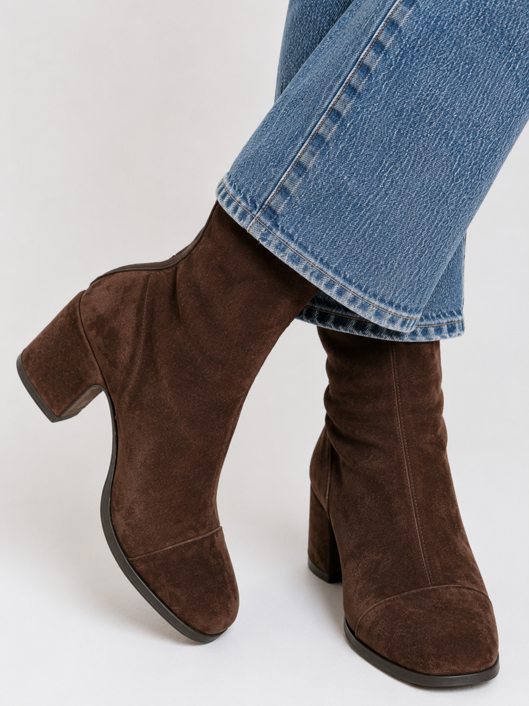 Renee | Suede Block Heel Boots